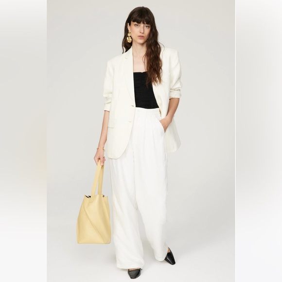 Anine Bing Pants - Anine Bing White Carrie Pants